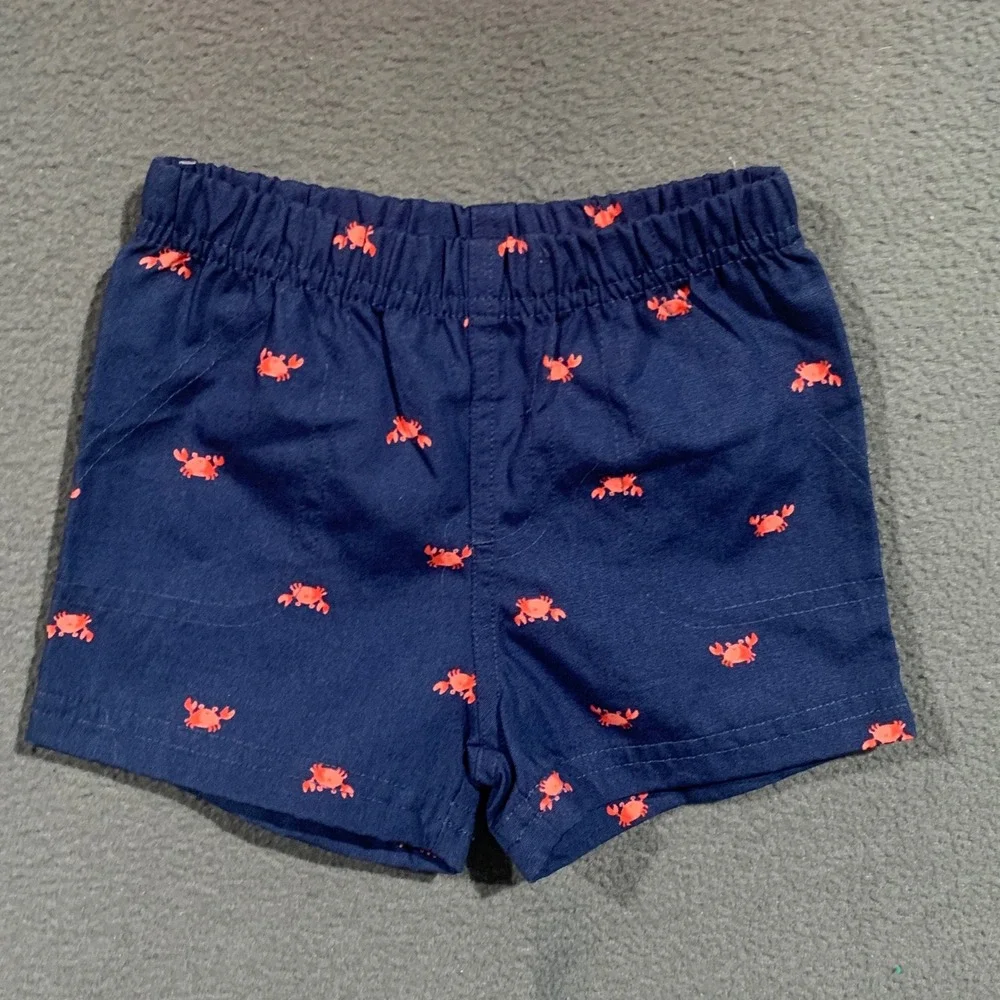Carters Baby Boy 6M Red‎ Crab Polo Shirt and Navy Shorts 2 Piece Set NEW